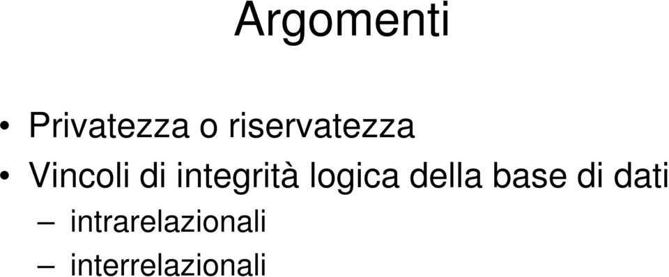 integrità logica della base