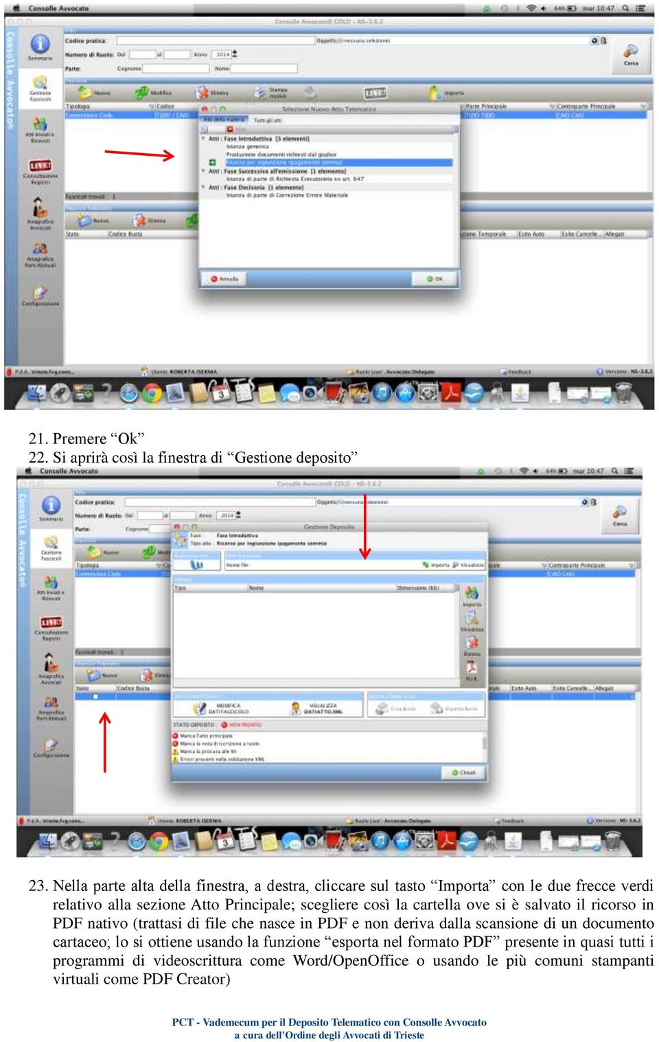 scegliere così la cartella ove si è salvato il ricorso in PDF nativo (trattasi di file che nasce in PDF e non deriva dalla scansione di un