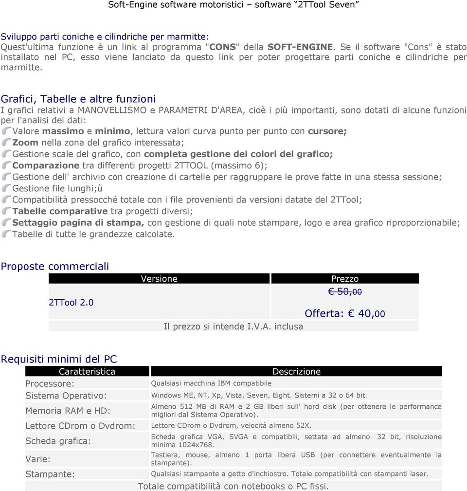 Grafici, Tabelle e altre funzioni I grafici relativi a MANOVELLISMO e PARAMETRI D'AREA, cioè i più importanti, sono dotati di alcune funzioni per l'analisi dei dati: Valore massimo e minimo, lettura