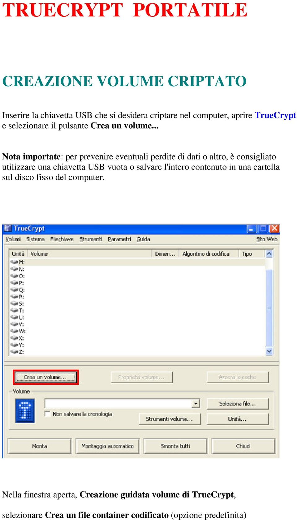 .. Nota importate: per prevenire eventuali perdite di dati o altro, è consigliato utilizzare una chiavetta USB vuota o