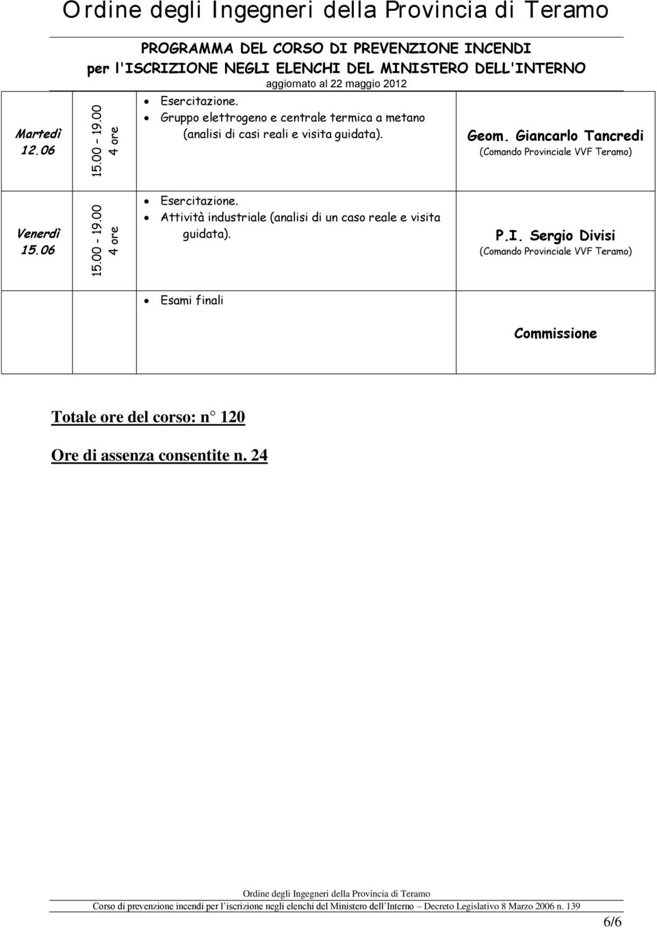 guidata). Geom. Giancarlo Tancredi 15.06 Esercitazione.