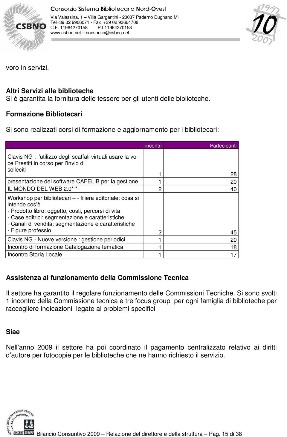 per l invio di solleciti 1 28 presentazione del software CAFELIB per la gestione 1 20 IL MONDO DEL WEB 2.