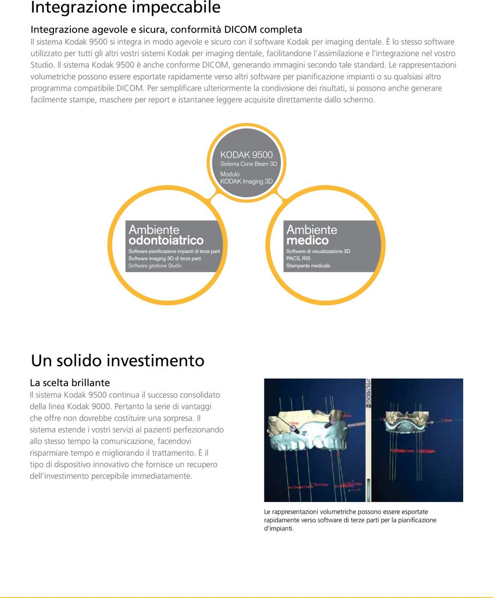 Il sistema Kodak 9500 è anche conforme DICOM, generando immagini secondo tale standard.