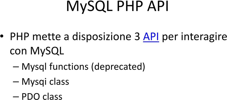 interagire con MySQL Mysql