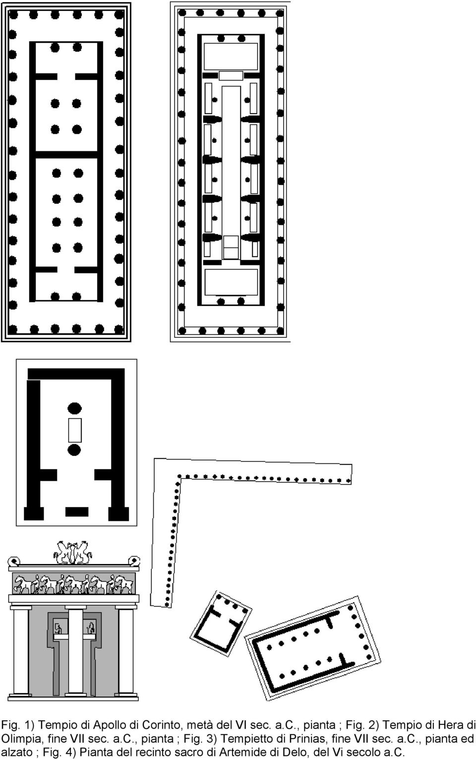 3) Tempietto di Prinias, fine VII sec. a.c., pianta ed alzato ; Fig.
