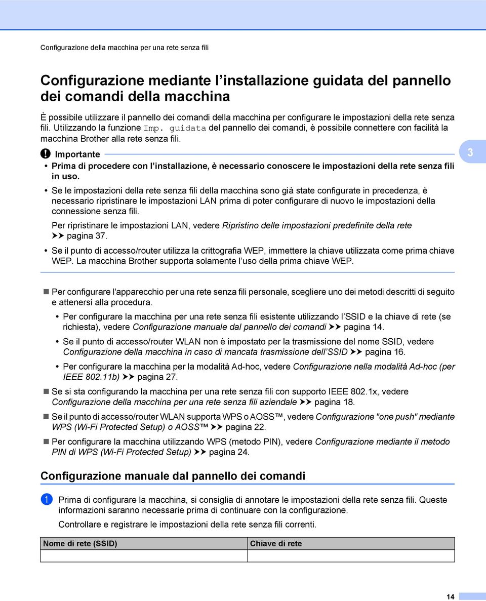 guidata del pannello dei comandi, è possibile connettere con facilità la macchina Brother alla rete senza fili.