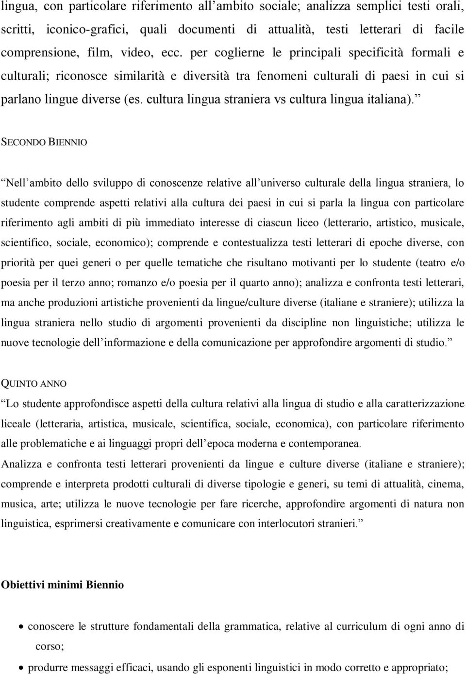 cultura lingua straniera vs cultura lingua italiana).