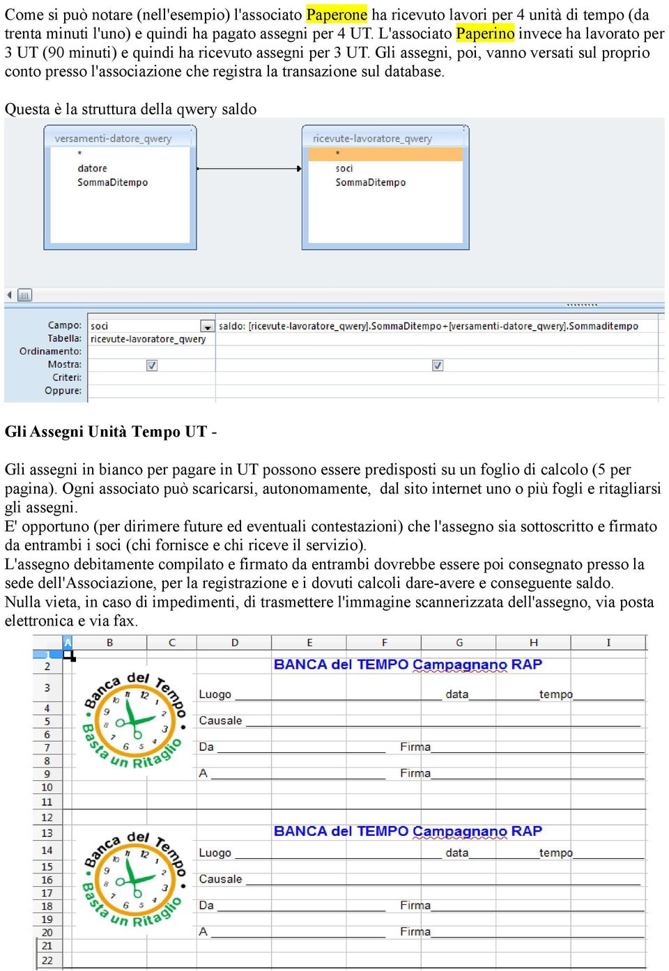 Gli assegni, poi, vanno versati sul proprio conto presso l'associazione che registra la transazione sul database.