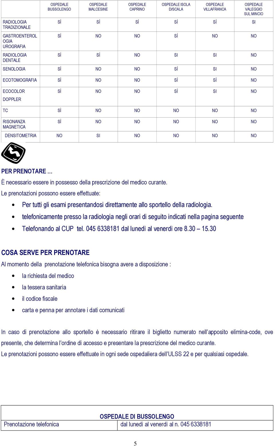 PRENOTARE È necessario essere in possesso della prescrizione del medico curante.