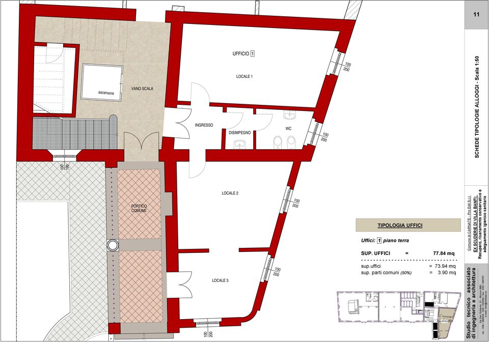 terra SUP. UFFICI = 77.84 mq sup.uffici = 73.