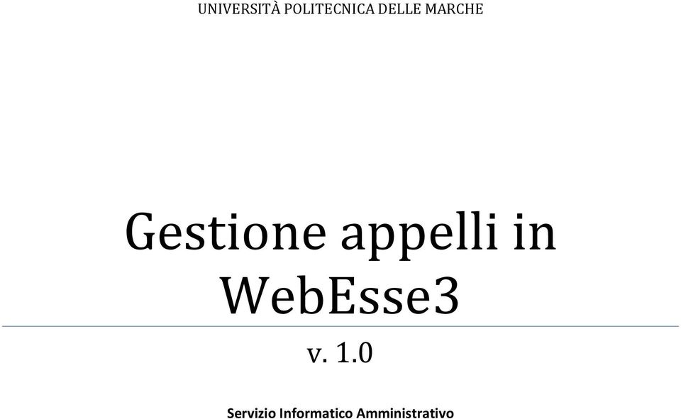 appelli in WebEsse3