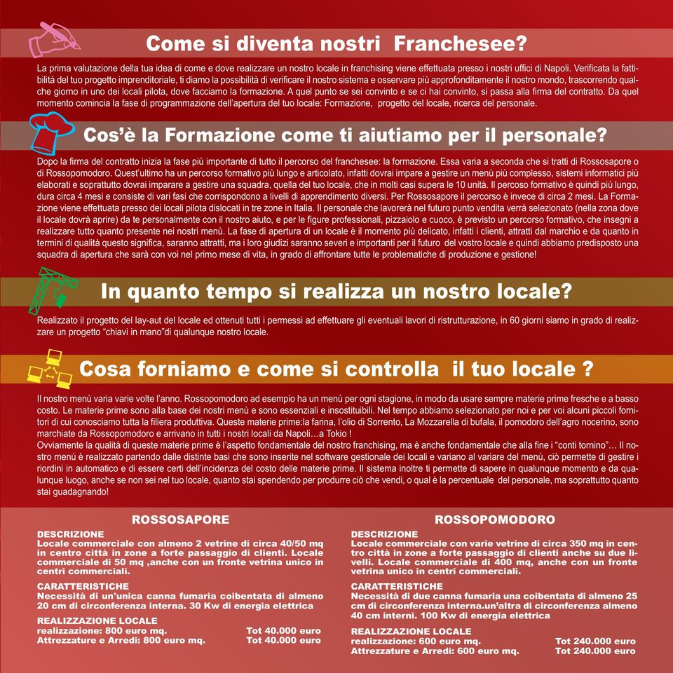 uno dei locali pilota, dove facciamo la formazione. A quel punto se sei convinto e se ci hai convinto, si passa alla firma del contratto.