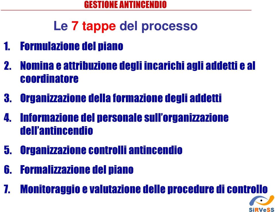 Organizzazione della formazione degli addetti 4.