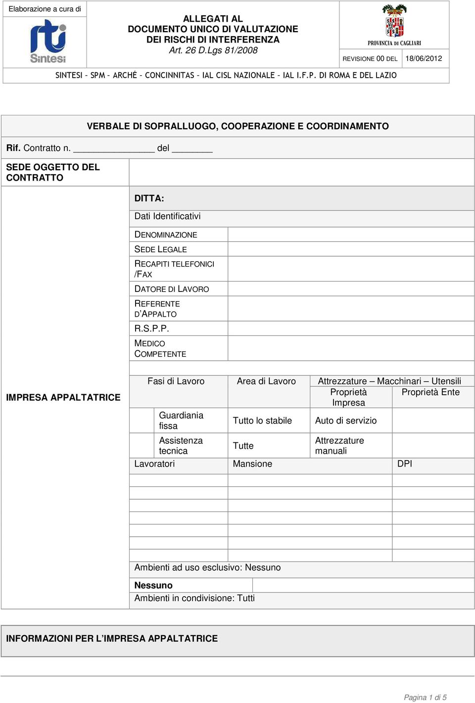 TI TELEFONICI /FAX DATORE DI LAVORO REFERENTE D APP