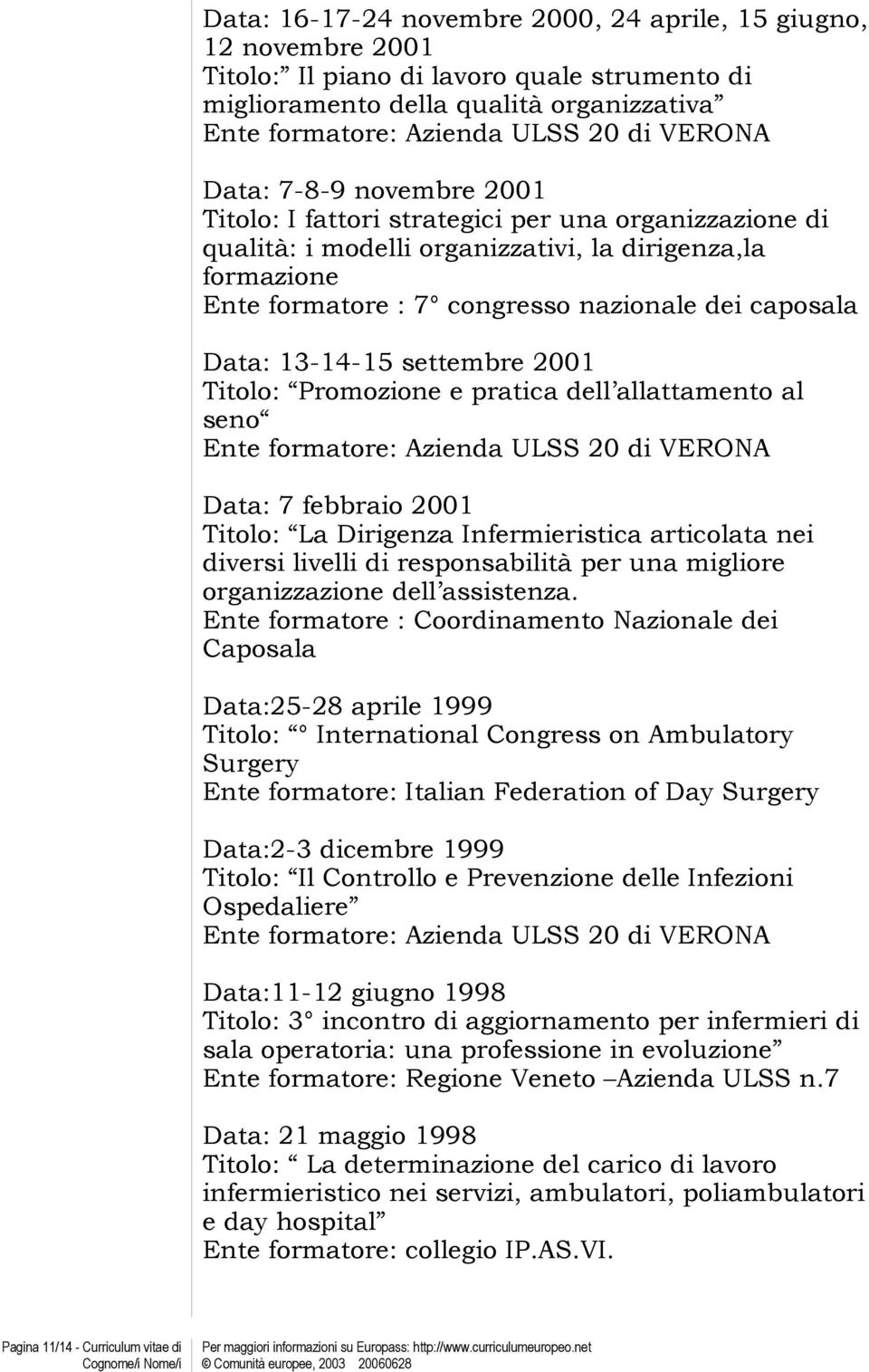 Promozione e pratica dell allattamento al seno Data: 7 febbraio 2001 Titolo: La Dirigenza Infermieristica articolata nei diversi livelli di responsabilità per una migliore organizzazione dell