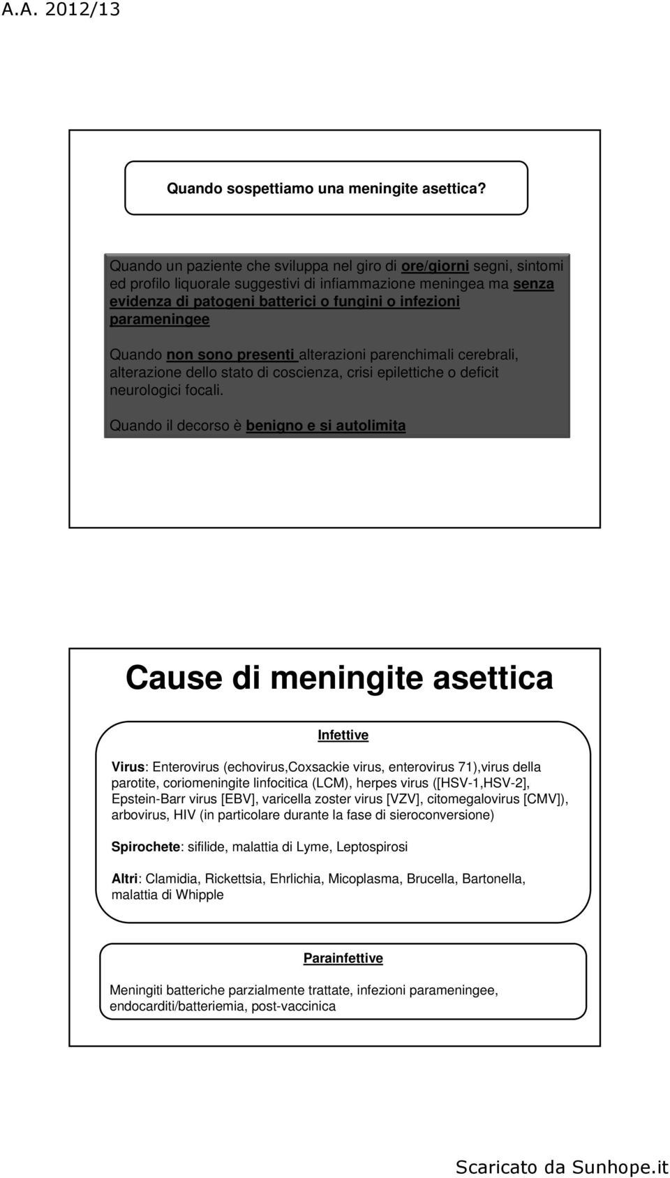 parameningee Quando non sono presenti alterazioni parenchimali cerebrali, alterazione dello stato di coscienza, crisi epilettiche o deficit neurologici focali.