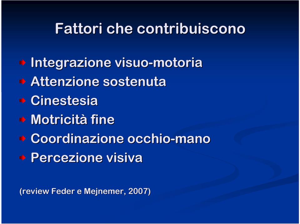 Cinestesia Motricità fine Coordinazione