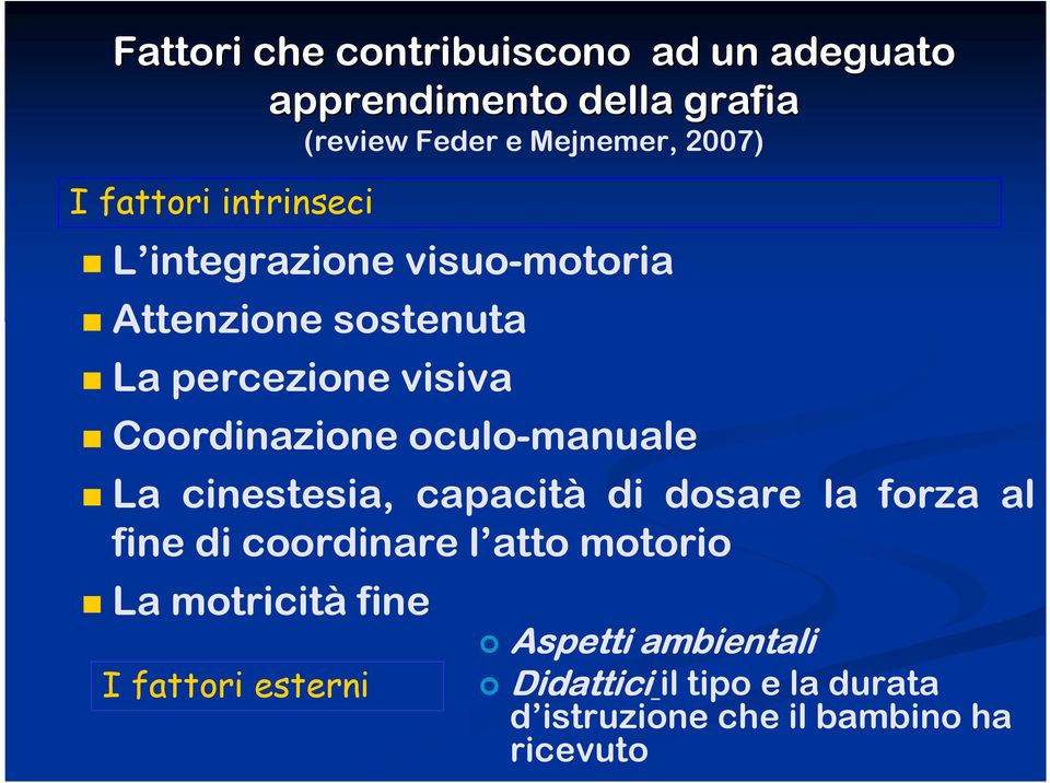 oculo-manuale La cinestesia, capacità di dosare la forza al fine di coordinare l atto motorio La motricità