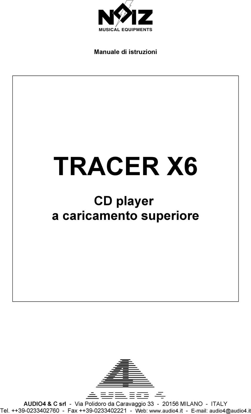 Manuale Di Istruzioni Tracer X6 Cd Player A Caricamento