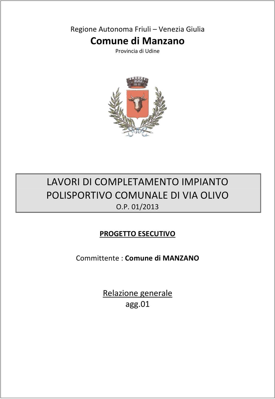 POLISPORTIVO COMUNALE DI VIA OLIVO O.P. 01/2013 PROGETTO