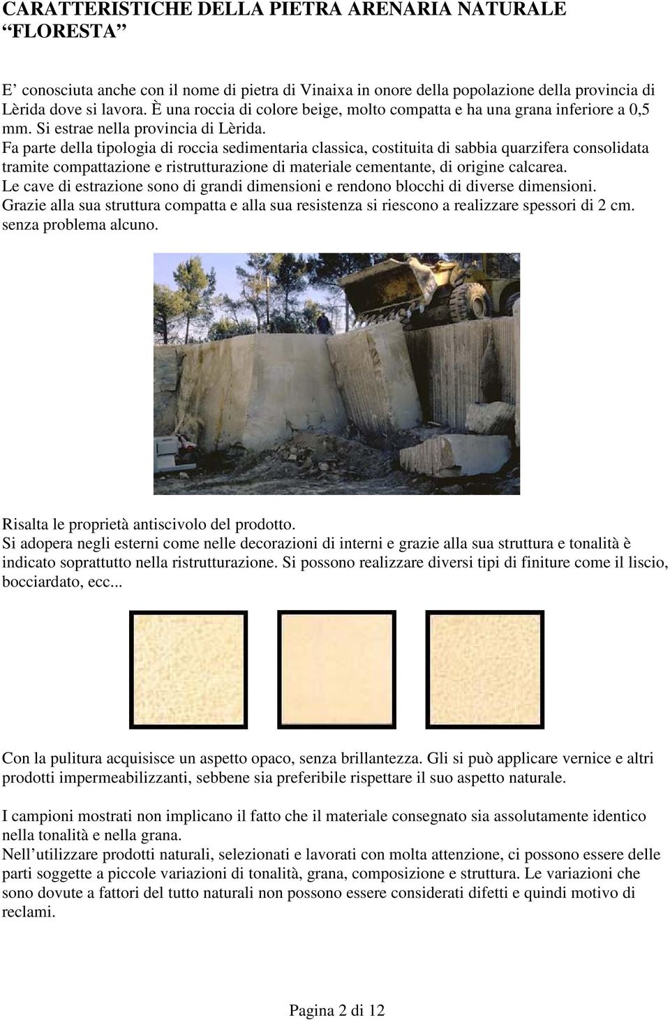 Fa parte della tipologia di roccia sedimentaria classica, costituita di sabbia quarzifera consolidata tramite compattazione e ristrutturazione di materiale cementante, di origine calcarea.