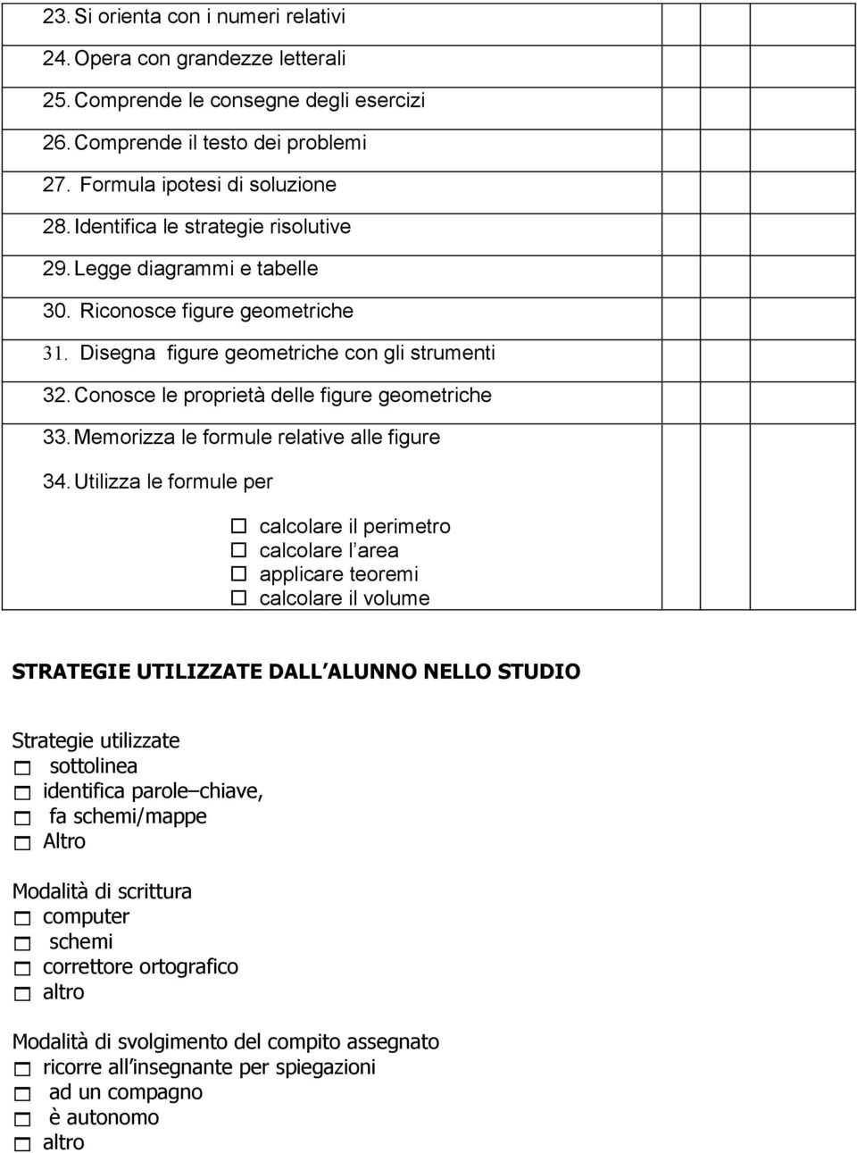 Memorizza le formule relative alle figure 34.