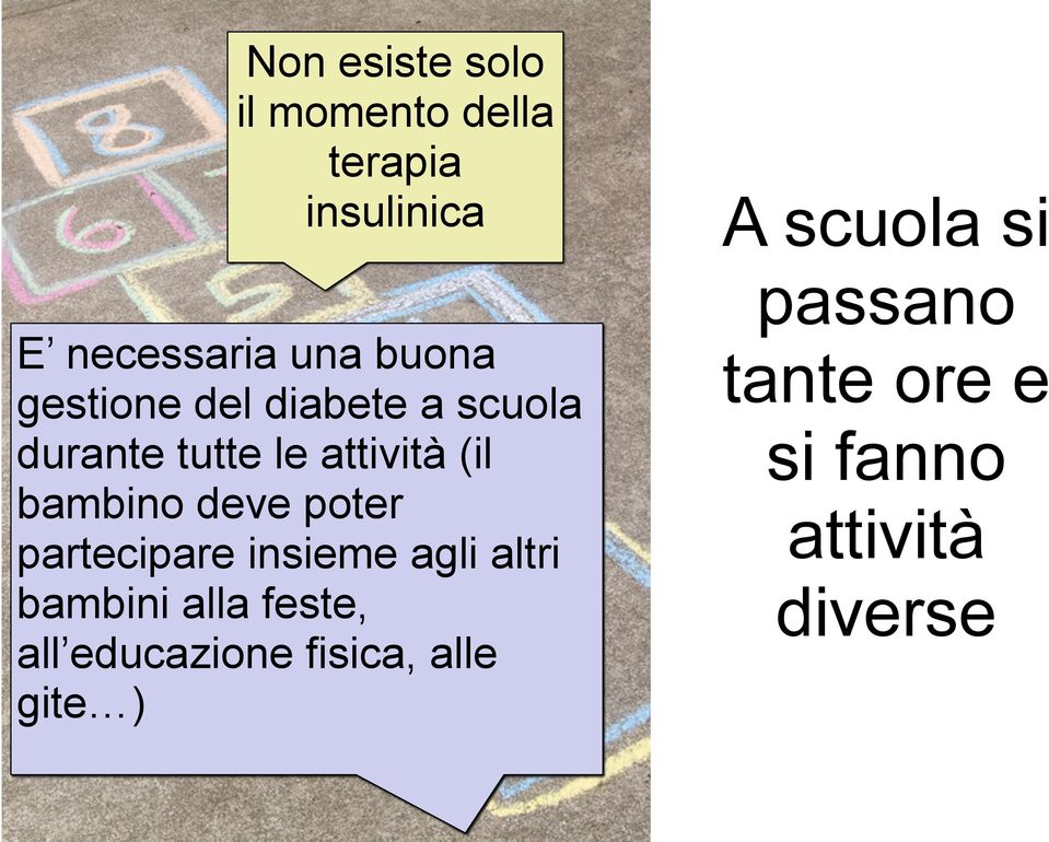 poter partecipare insieme agli altri bambini alla feste, all educazione