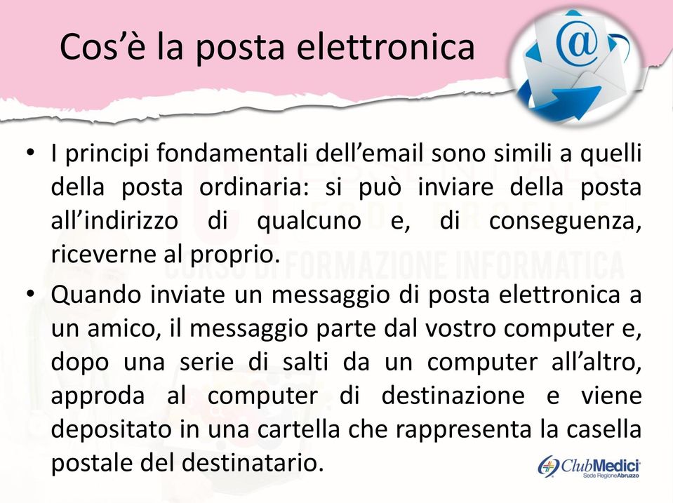 Quando inviate un messaggio di posta elettronica a un amico, il messaggio parte dal vostro computer e, dopo una serie