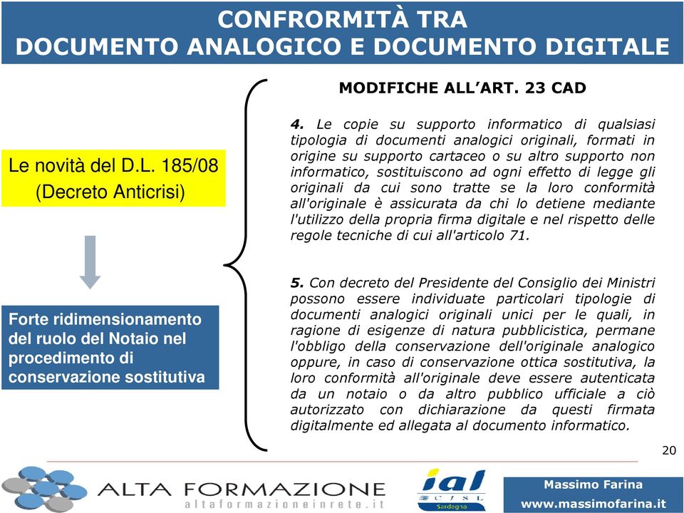 legge gli originali da cui sono tratte se la loro conformità all'originale è assicurata da chi lo detiene mediante l'utilizzo della propria firma digitale e nel rispetto delle regole tecniche di cui