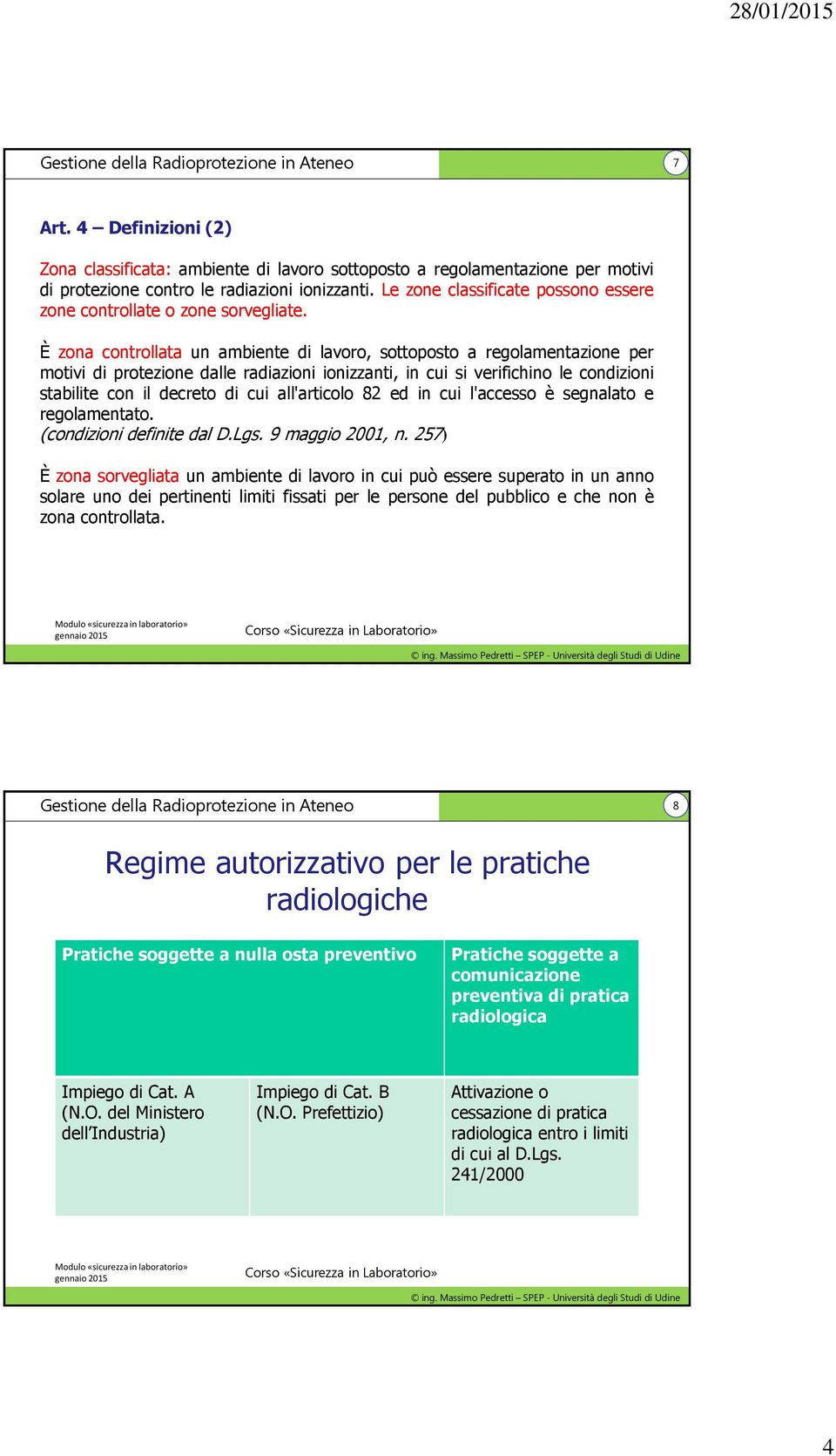 È zona controllata un ambiente di lavoro, sottoposto a regolamentazione per motivi di protezione dalle radiazioni ionizzanti, in cui si verifichino le condizioni stabilite con il decreto di cui