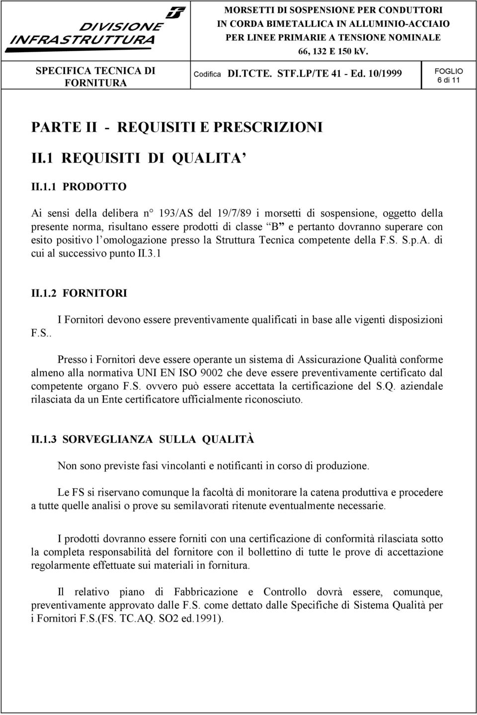 REQUISITI DI QUALITA II.1.