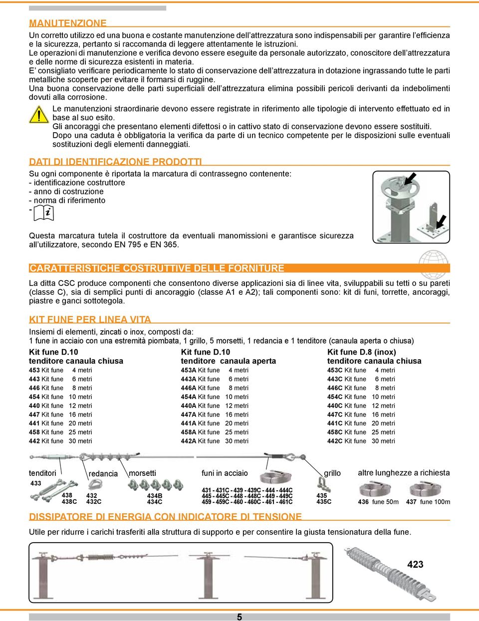 E consigliato verificare periodicamente lo stato di conservazione dell attrezzatura in dotazione ingrassando tutte le parti metalliche scoperte per evitare il formarsi di ruggine.