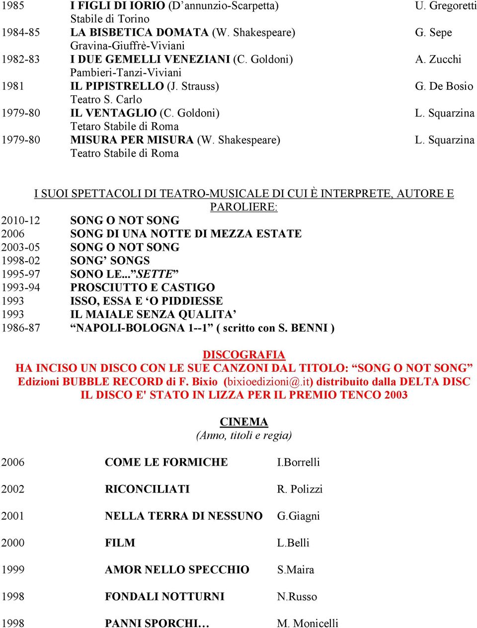 Squarzina Tetaro Stabile di Roma 1979-80 MISURA PER MISURA (W. Shakespeare) L.