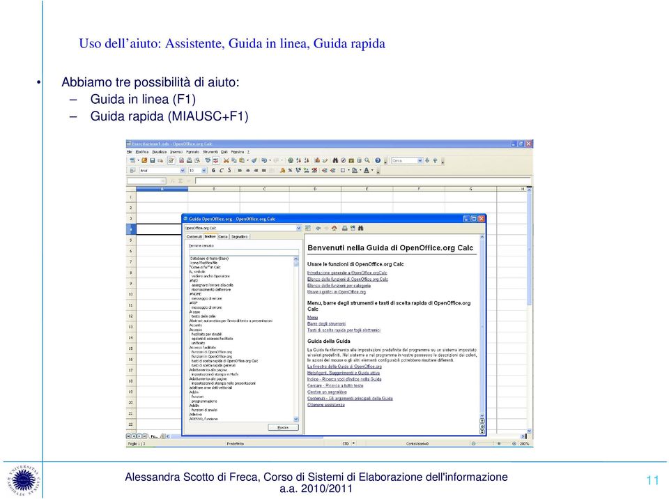 possibilità di aiuto: Guida in