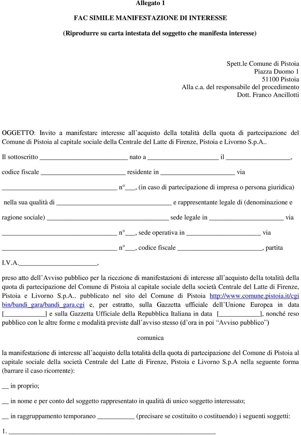Pistoia e Livorno S.p.A.