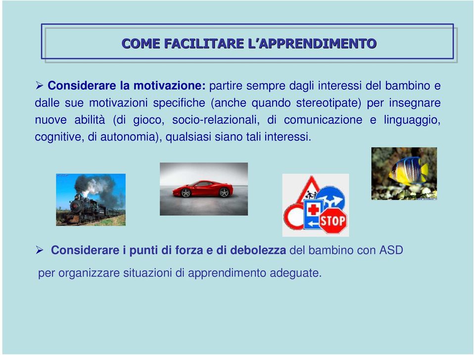 socio-relazionali, di comunicazione e linguaggio, cognitive, di autonomia), qualsiasi siano tali interessi.