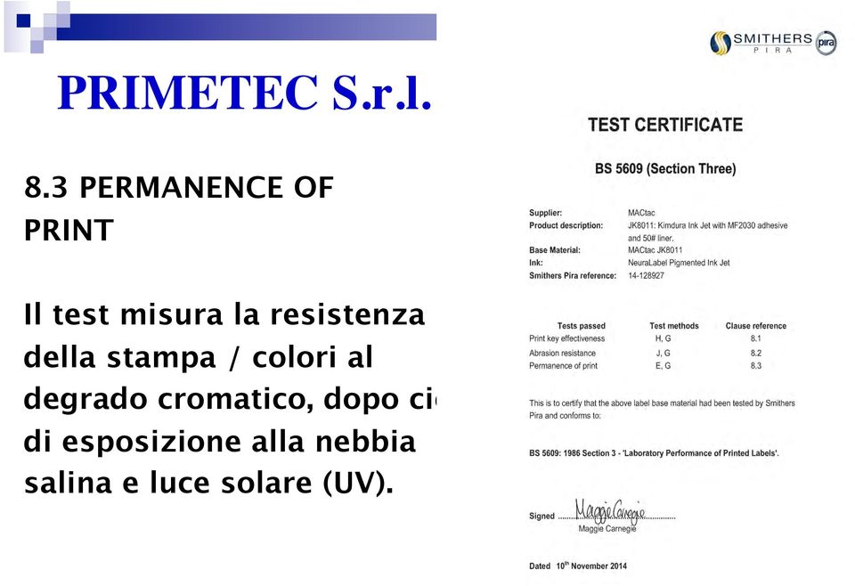 degrado cromatico, dopo cicli di