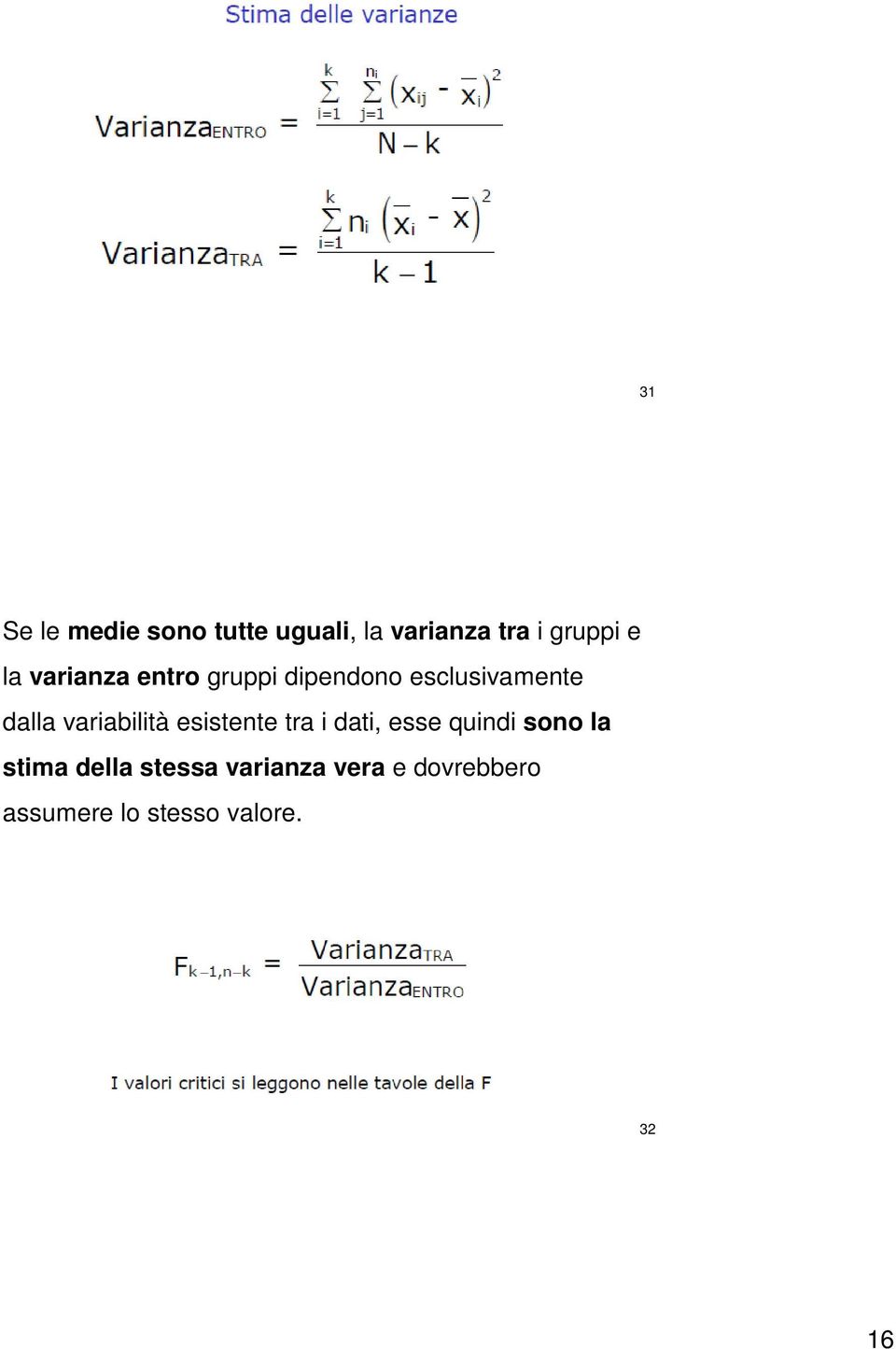 variabilità esistente tra i dati, esse quindi sono la stima