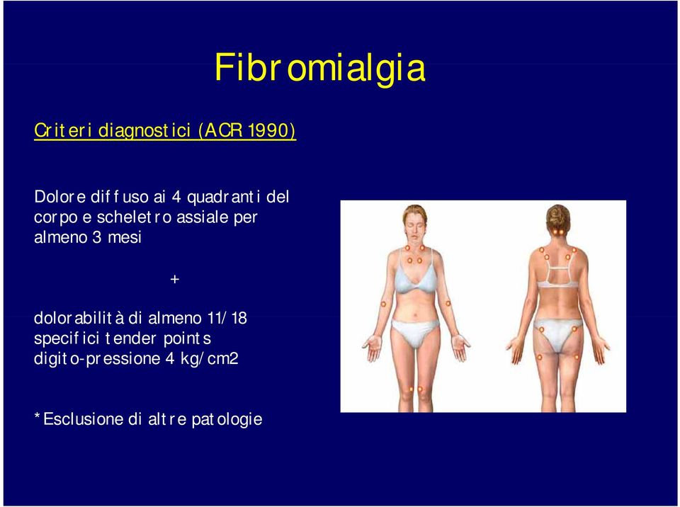 mesi dolorabilità di almeno 11/18 specifici tender points