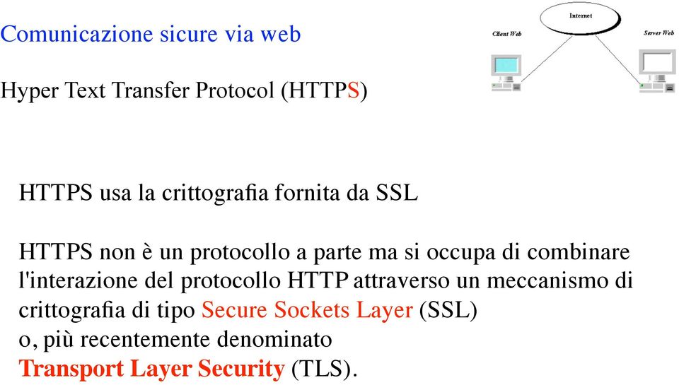 protocollo HTTP attraverso un meccanismo di crittografia di tipo Secure