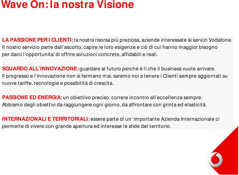 SGUARDO ALL INNOVAZIONE: guardare al futuro perché è lì che il business vuole arrivare.