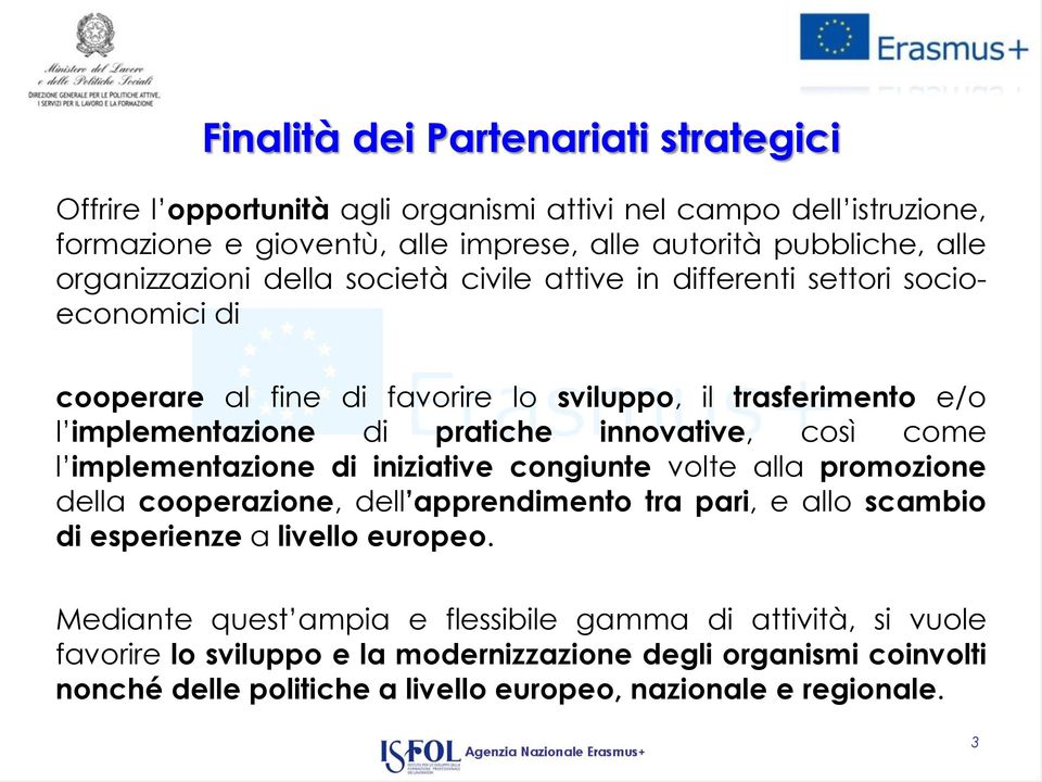 innovative, così come l implementazione di iniziative congiunte volte alla promozione della cooperazione, dell apprendimento tra pari, e allo scambio di esperienze a livello europeo.