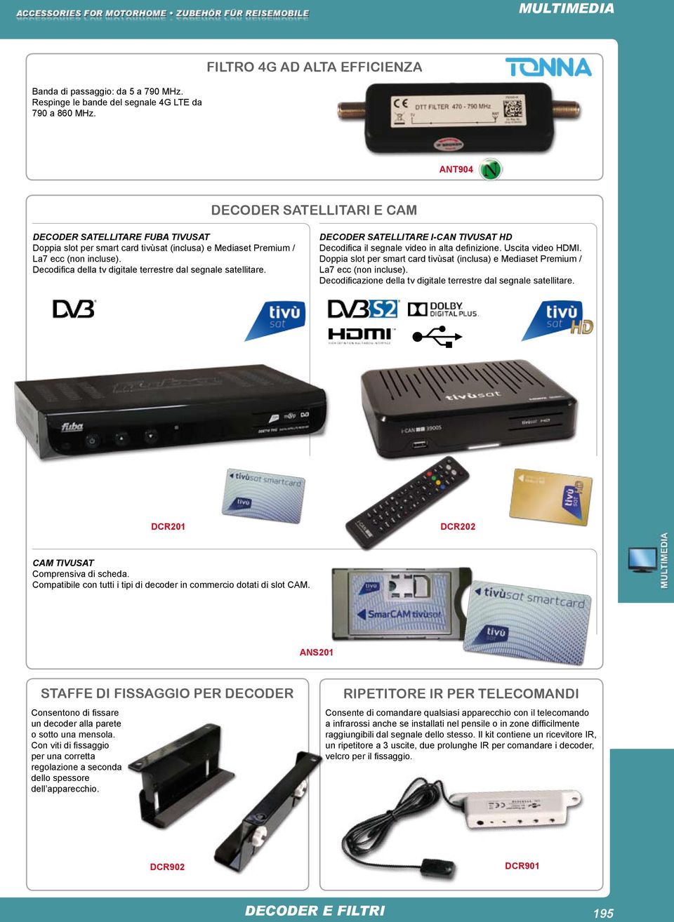 Decodifica della tv digitale terrestre dal segnale satellitare. DECODER SATELLITARE I-CAN TIVUSAT HD Decodifica il segnale video in alta definizione. Uscita video HDMI.