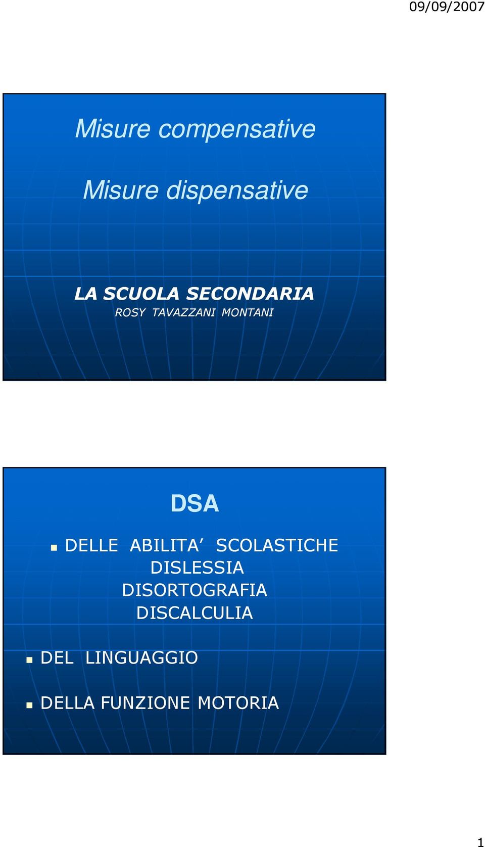 DELLE ABILITA SCOLASTICHE DISLESSIA