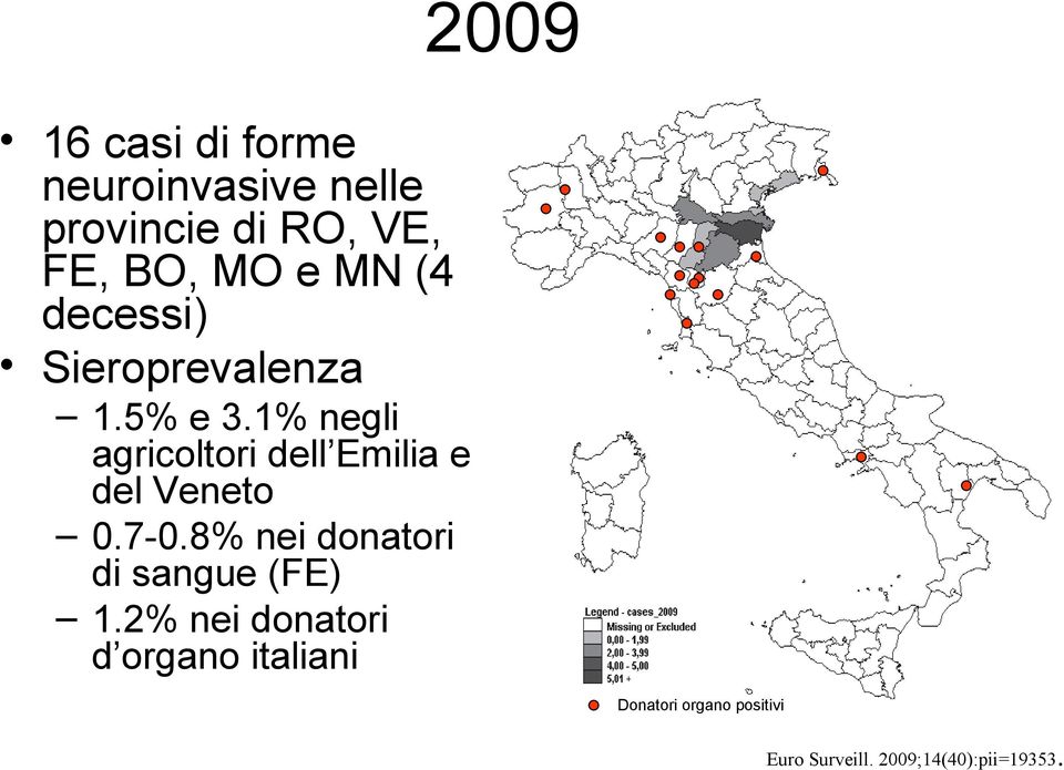 1% negli agricoltori dell Emilia e del Veneto 0.7-0.