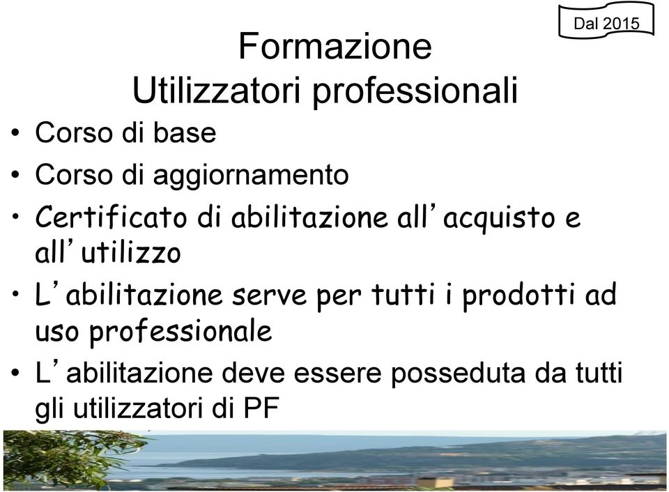 utilizzo L abilitazione serve per tutti i prodotti ad uso