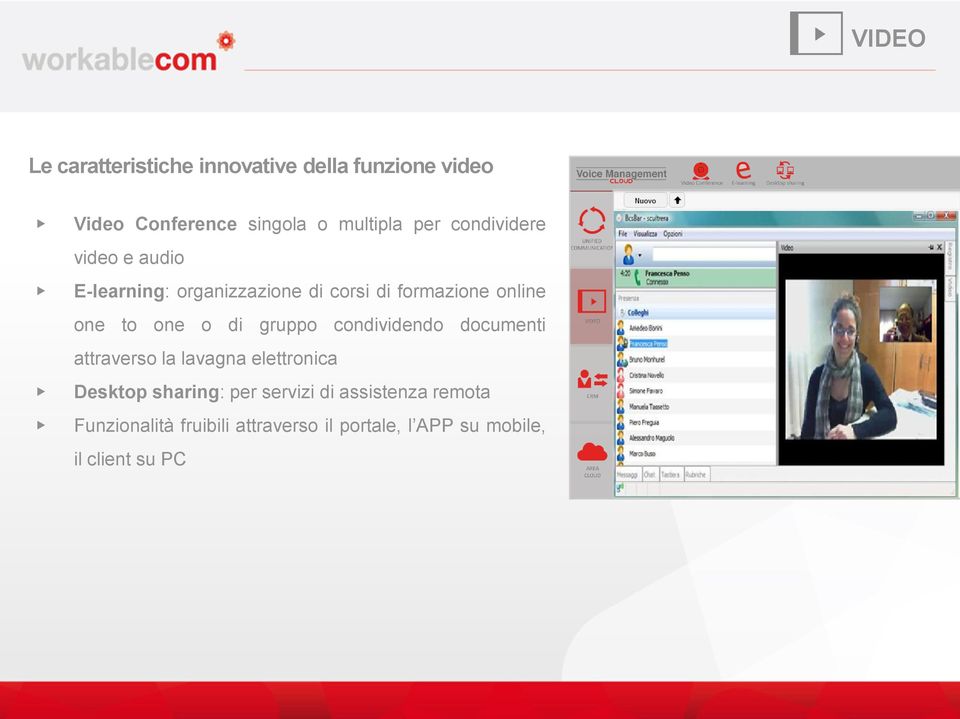 di gruppo condividendo documenti attraverso la lavagna elettronica Desktop sharing: per servizi