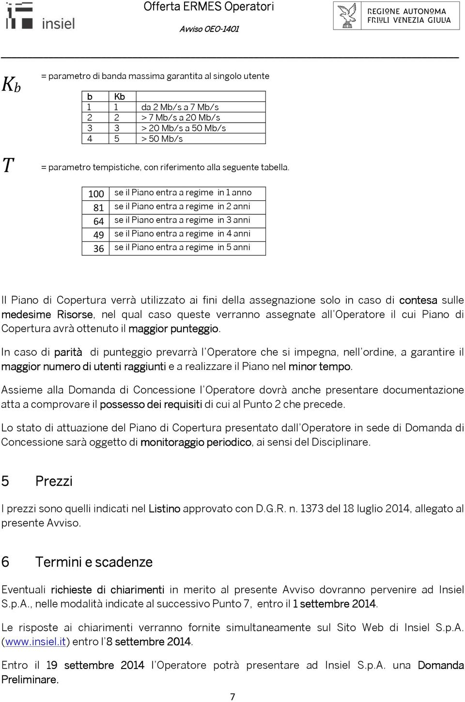 100 se il Piano entra a regime in 1 anno 81 se il Piano entra a regime in 2 anni 64 se il Piano entra a regime in 3 anni 49 se il Piano entra a regime in 4 anni 36 se il Piano entra a regime in 5