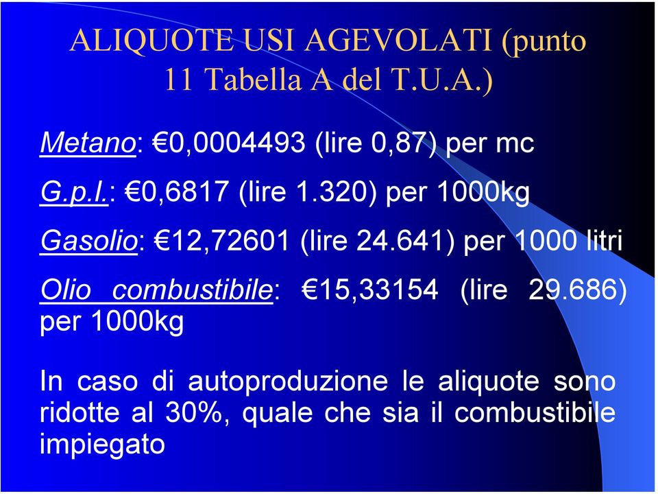 641) per 1000 litri Olio combustibile: 15,33154 (lire 29.