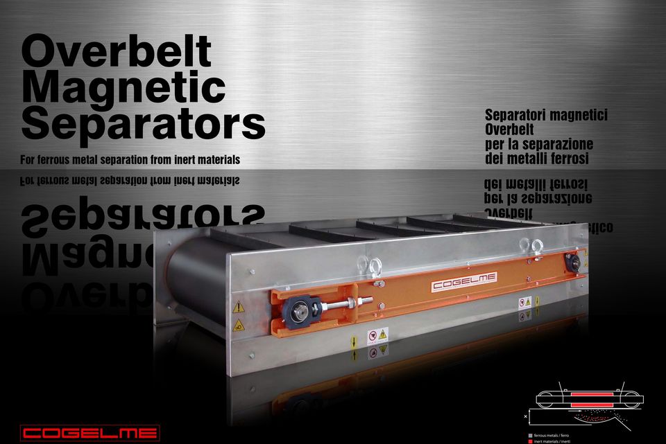 Separatori magnetici Overbelt per la separazione dei metalli ferrosi dei metalli